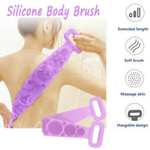 將圖片載入圖庫檢視器 Shower Silicone Body Brush Bath Belt Exfoliating Body Brush Belt Wash