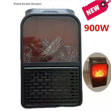 將圖片載入圖庫檢視器 Mini Electric Wall-outlet Flame Heater EU Plug-in Air Warmer