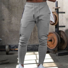 將圖片載入圖庫檢視器 Jogger Sweatpants Men Gym Workout Fitness Cotton Trousers