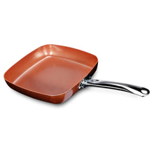 將圖片載入圖庫檢視器 Non stick Copper Square Frying Pan Skillet