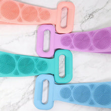 將圖片載入圖庫檢視器 Shower Silicone Body Brush Bath Belt Exfoliating Body Brush Belt Wash