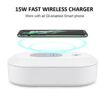 將圖片載入圖庫檢視器 UV Light Phone Sterilizer Box Mobile Phone Wireless Charging Cleaner