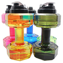 將圖片載入圖庫檢視器 2.5L Dumbbells Shaped Plastic Big Large Capacity Gym Outdoor Sports Water Bottle
