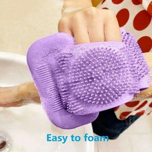 將圖片載入圖庫檢視器 Shower Silicone Body Brush Bath Belt Exfoliating Body Brush Belt Wash