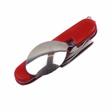 將圖片載入圖庫檢視器 Stainless Steel Spoon.Fork.Knife.Bottle Opener Folding Cutlery Set Multifunctional