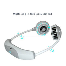 將圖片載入圖庫檢視器 Halter Fan 2 Fans Mini Hanging Neck Fan USB Rechargeable