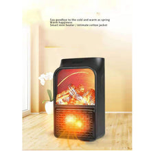 將圖片載入圖庫檢視器 Mini Electric Wall-outlet Flame Heater EU Plug-in Air Warmer