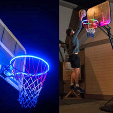 將圖片載入圖庫檢視器 LED Basketball Hoop Light Rim Changing Induction Lamp Shoot Hoops Solar Light