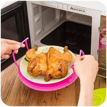 將圖片載入圖庫檢視器 Microwave Oven Shelf Double Insulated Heating Tray Rack Bowls Layered Holder Organizer
