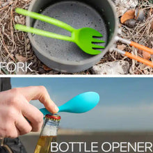 將圖片載入圖庫檢視器 Outdoor Camping Picnic Titanium Spoon Tableware Titanium Fork Ultralight