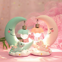 將圖片載入圖庫檢視器 LED cartoon ornaments night light unicorn moon display lamps