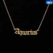 將圖片載入圖庫檢視器 Men Women 12 Zodiac Letter Constellations Pendants Necklace For
