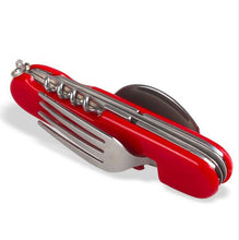 將圖片載入圖庫檢視器 Stainless Steel Spoon.Fork.Knife.Bottle Opener Folding Cutlery Set Multifunctional