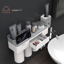 將圖片載入圖庫檢視器 Magnetic Adsorption Toothbrush Holder Inverted Cup Wall Mount Bathroom Cleanser Storage Rack