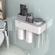 將圖片載入圖庫檢視器 Magnetic Adsorption Toothbrush Holder Inverted Cup Wall Mount Bathroom Cleanser Storage Rack