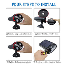 將圖片載入圖庫檢視器 LED 360 Degree Rotation Motion Sensor Corridor Solar Powered Energy Saving Spotlight Wall Mount