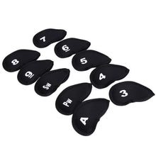 將圖片載入圖庫檢視器 Golf Club Head Covers Iron Putter Protective Case HeadCovers Set Neoprene Black Gold Head