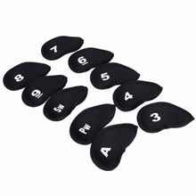 將圖片載入圖庫檢視器 Golf Club Head Covers Iron Putter Protective Case HeadCovers Set Neoprene Black Gold Head