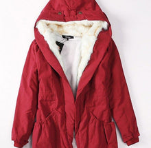 將圖片載入圖庫檢視器 Winter Fashion Women Casual Hoodie Coat Jacket Parkas Long Trench Overcoat Large Black Blue S-2XL