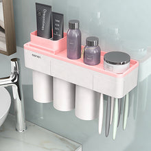 將圖片載入圖庫檢視器 Magnetic Adsorption Toothbrush Holder Inverted Cup Wall Mount Bathroom Cleanser Storage Rack
