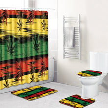 將圖片載入圖庫檢視器 Printing Maple Leaf Bathroom Mats Shower Curtain 4pcs Bath Mat Sets
