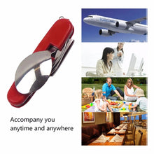 將圖片載入圖庫檢視器 Stainless Steel Spoon.Fork.Knife.Bottle Opener Folding Cutlery Set Multifunctional
