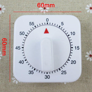 Kitchen Timer White Plastic Reminder Mechanical Timer