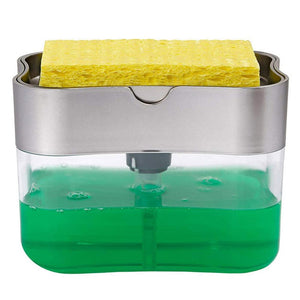 Sponge Box Soap Dispenser Double Layer Kitchen Plastic Soap Dispenser Sponge Scrubber