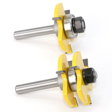 將圖片載入圖庫檢視器 Tongue &amp; Groove Joint Assembly Router Bit Set Stock Wood Cutting Tool
