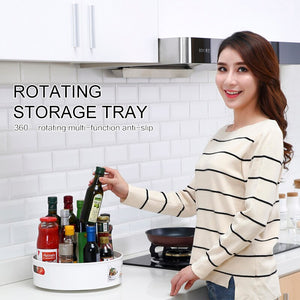 Kitchen Multi-functional anti-skid rotating storage tray Display