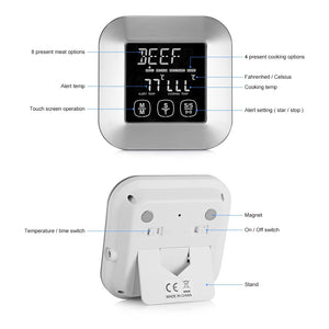 TS - 82 Digital Meat Thermometer with 3 Stainless Steel Temperature Probes for Kitchen Cooking