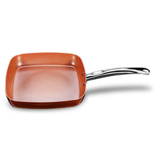將圖片載入圖庫檢視器 Non stick Copper Square Frying Pan Skillet
