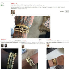 將圖片載入圖庫檢視器 Handmade Braiding Bracelet Gold Hip Hop Men Pave CZ Zirconia Crown Roman Numeral
