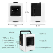 將圖片載入圖庫檢視器 Rechargeable Portable Air Conditioner USB Mini Air Cooler Humidifier
