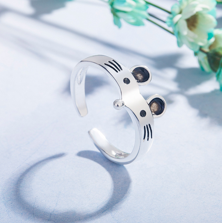 Little Mouse Ring Temperament Lovely Ring for Girls Open Rings Jewelry