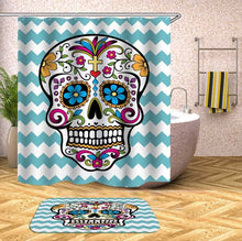 將圖片載入圖庫檢視器 Sugar Skull Waterproof Polyester Fabric Shower Curtain For Bathroom Products

