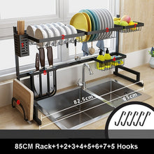 將圖片載入圖庫檢視器 Black 65/85cm Stainless Steel Kitchen Dish Rack
