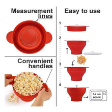 將圖片載入圖庫檢視器 Popcorn Silicone Folding Bowl Snack Box Popcorn Popcorn Microwave Container
