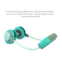 將圖片載入圖庫檢視器 Halter Fan 2 Fans Mini Hanging Neck Fan USB Rechargeable
