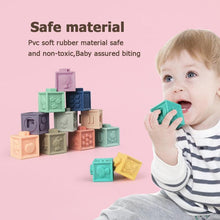 將圖片載入圖庫檢視器 Baby Grasp Toy Soft Rubber Vinyl Embossed Building Blocks

