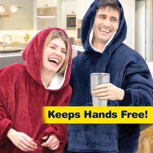 Extra Large Hood Soft Plush Blanket Outdoor Wool Hoodie