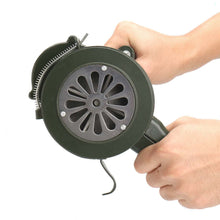 將圖片載入圖庫檢視器 Green Aluminium alloy Crank Hand Operated Air Raid Emergency Safety Alarm Buzzer
