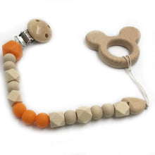 將圖片載入圖庫檢視器 Organic Wooden Animal Teether Natural Teething Grasping Toy Silicone Bead
