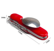 將圖片載入圖庫檢視器 Stainless Steel Spoon.Fork.Knife.Bottle Opener Folding Cutlery Set Multifunctional
