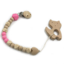 將圖片載入圖庫檢視器 Organic Wooden Animal Teether Natural Teething Grasping Toy Silicone Bead
