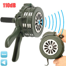 將圖片載入圖庫檢視器 Green Aluminium alloy Crank Hand Operated Air Raid Emergency Safety Alarm Buzzer
