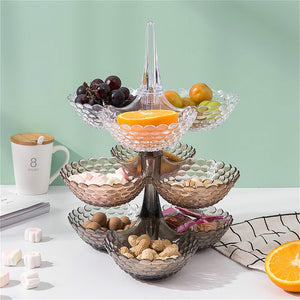 Stacked European Storage Tray Multi-layer Plastic Plate Dried Fruit Snack Organizer