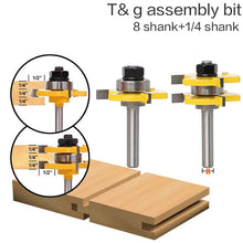 將圖片載入圖庫檢視器 Tongue &amp; Groove Joint Assembly Router Bit Set Stock Wood Cutting Tool
