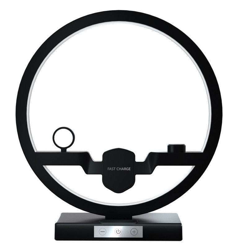 Fast Wireless Charger Dock for iPhone 11 Pro Max for LED Lamp