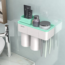 將圖片載入圖庫檢視器 Magnetic Adsorption Toothbrush Holder Inverted Cup Wall Mount Bathroom Cleanser Storage Rack
